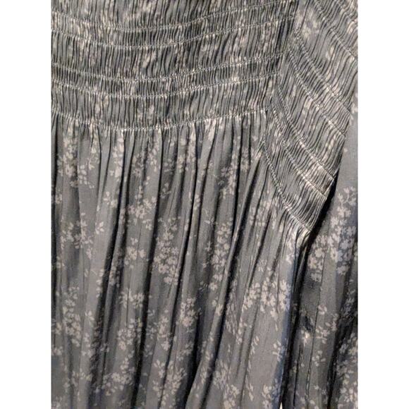 GAP Smocked Peplum Top Black Floral Sz XL GothCore PrairieCore - Picture 4 of 13